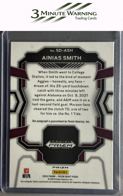 2024 Panini Prizm Draft Picks #SD-ASH Ainias Smith Signing Day Red Ice