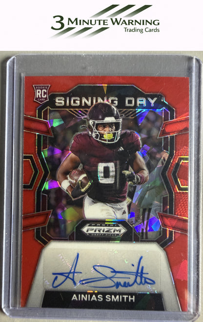 2024 Panini Prizm Draft Picks #SD-ASH Ainias Smith Signing Day Red Ice