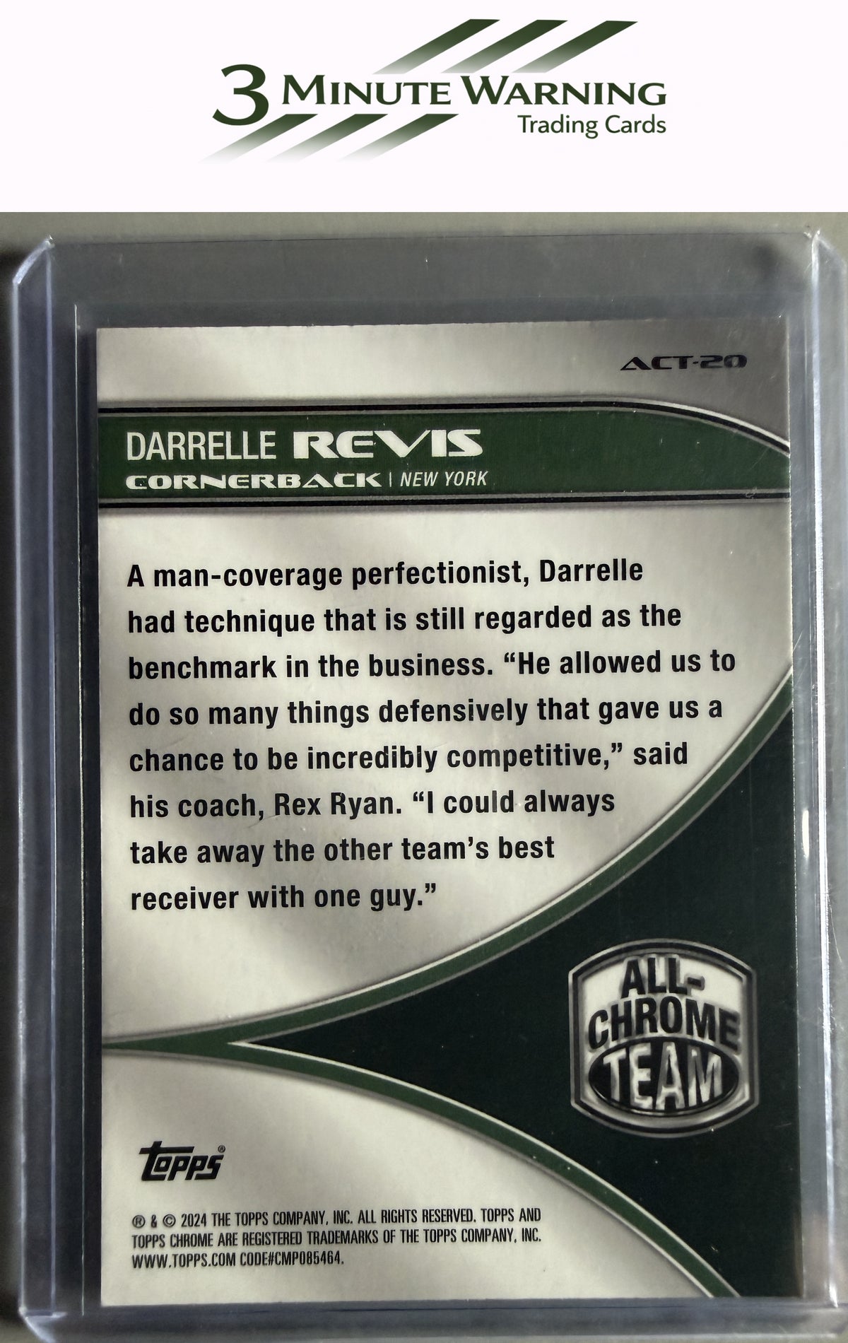 2024 Topps Chrome #ACT-20 Darrelle Revis All-Chrome Team X-Fractor