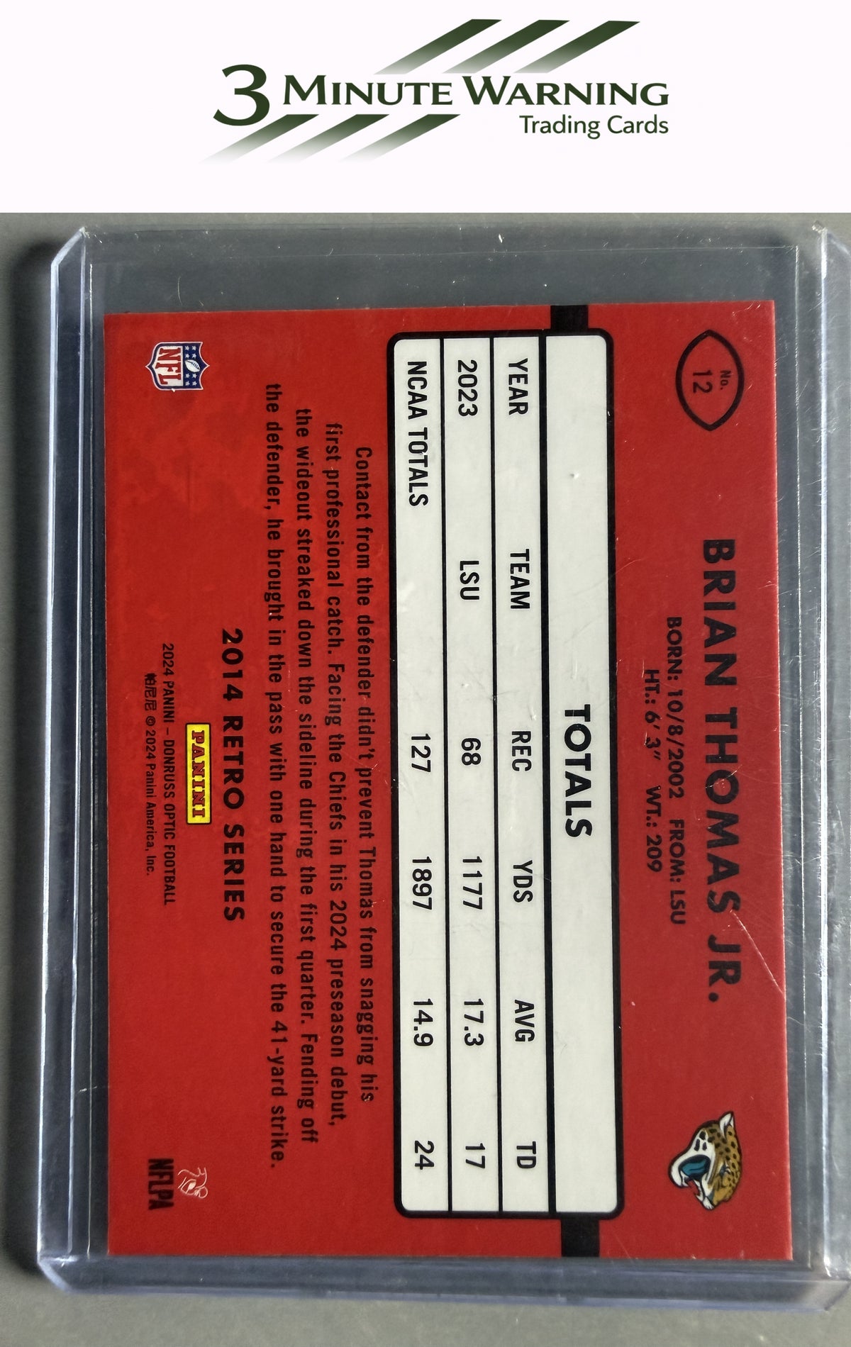 2024 Donruss Optic #12 Brian Thomas Jr. 2014 Retro Series