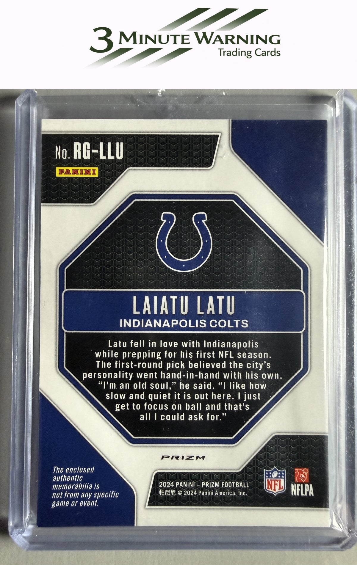 2024 Panini Prizm #RG-LLU Laiatu Latu Rookie Gear