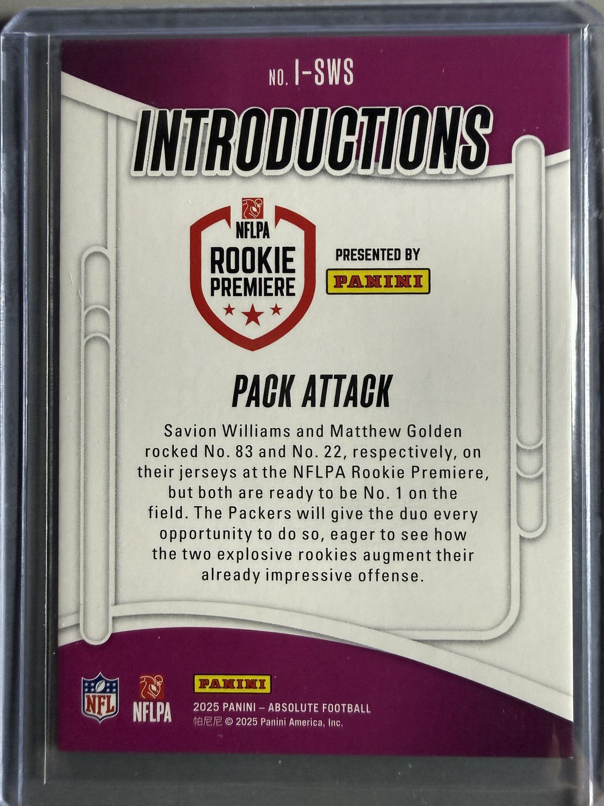 2025 Panini Absolute #I-SWS Pack Attack Introductions