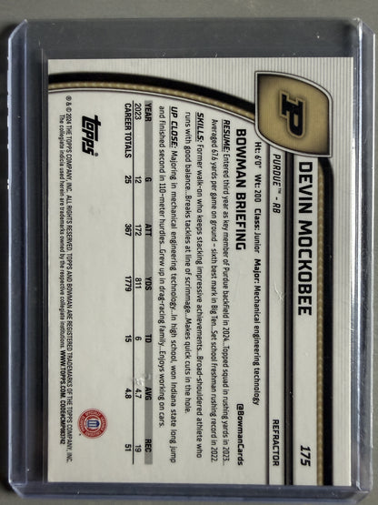2024 Bowman University Chrome #175 Devin Mockobee Refractor