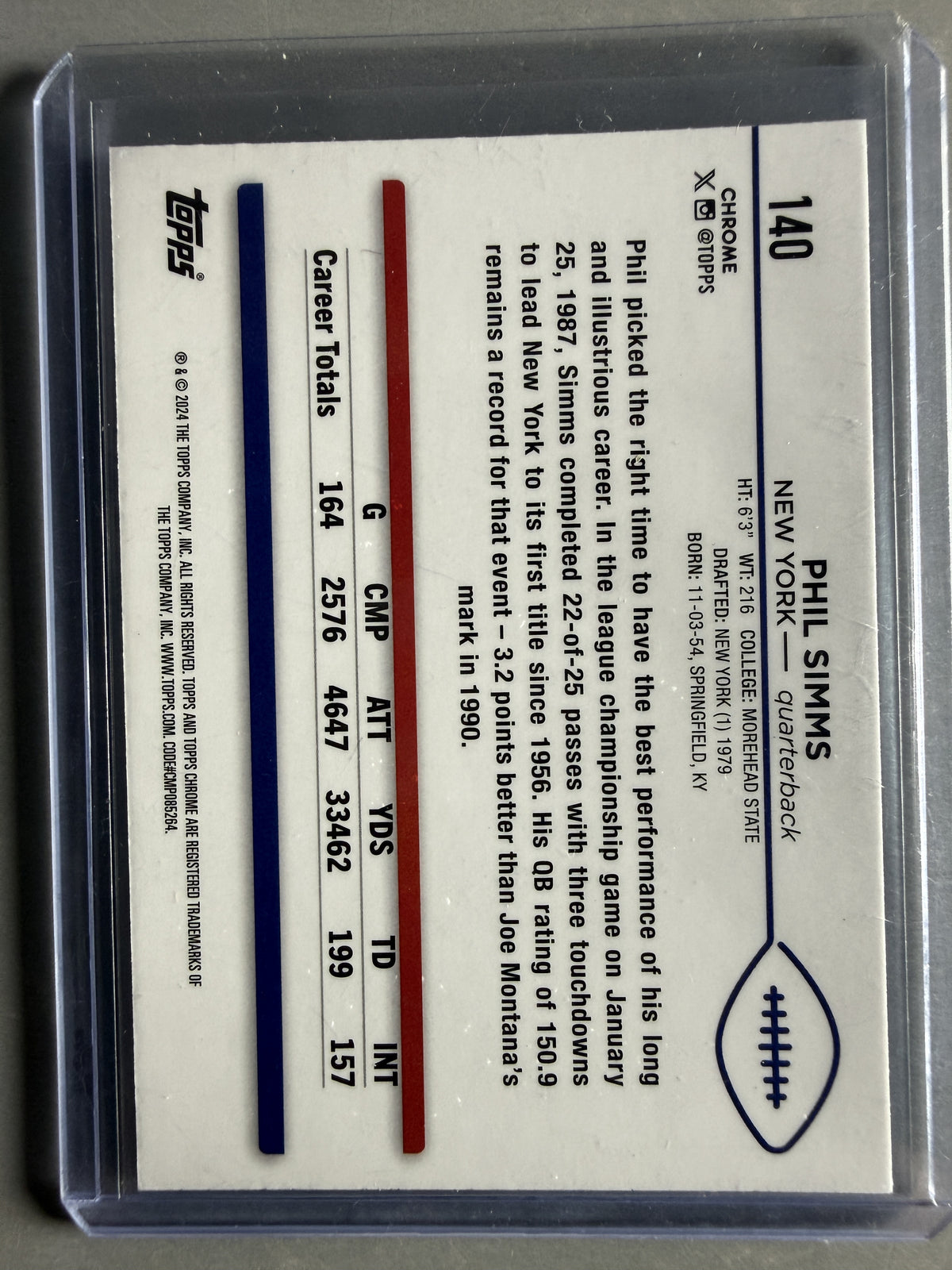 2024 Topps Chrome #140 Phil Simms Prism Refractor