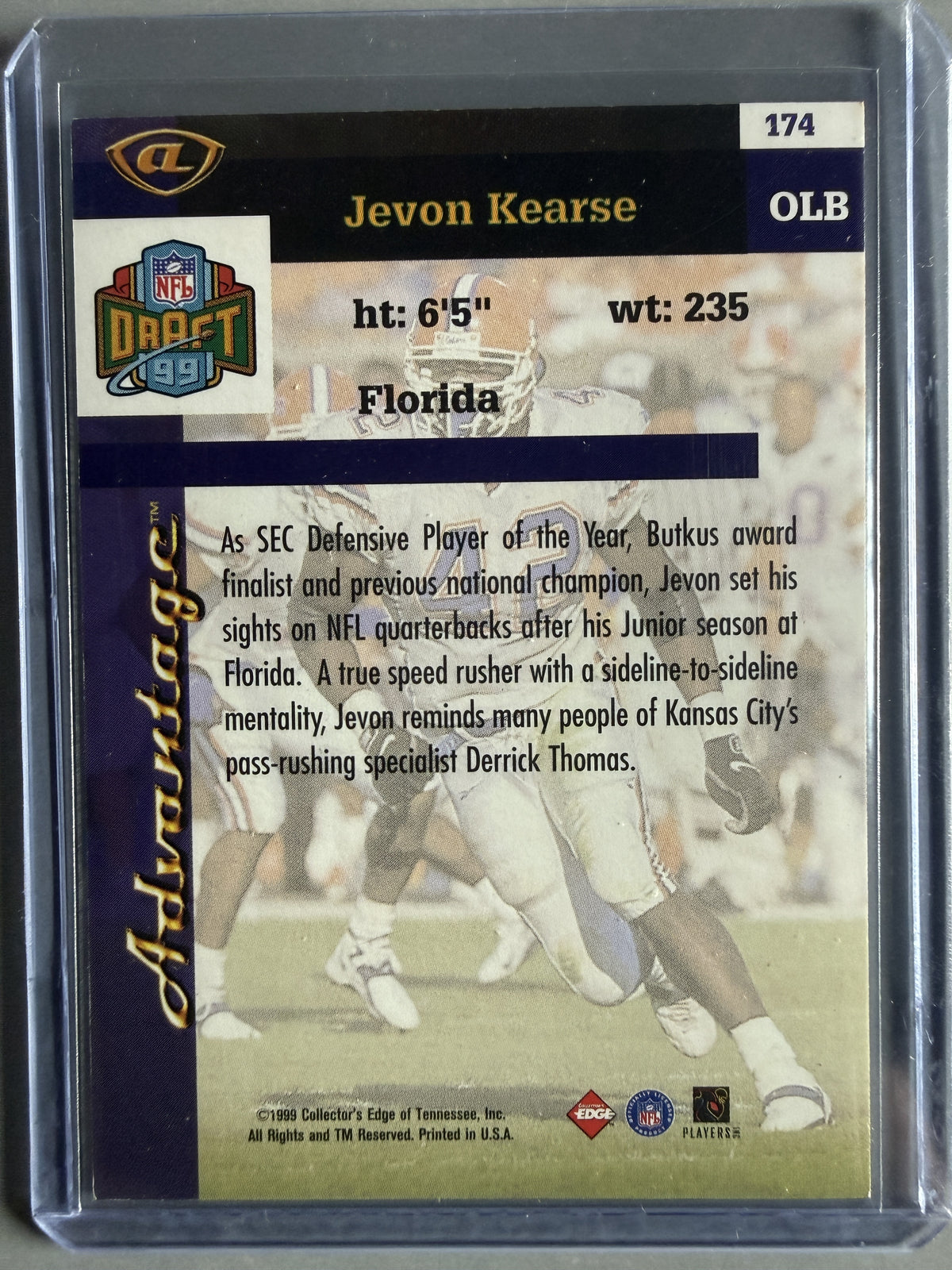 1999 Collector's Edge Advantage #174 Jevon Kearse Millennium Collection Blue