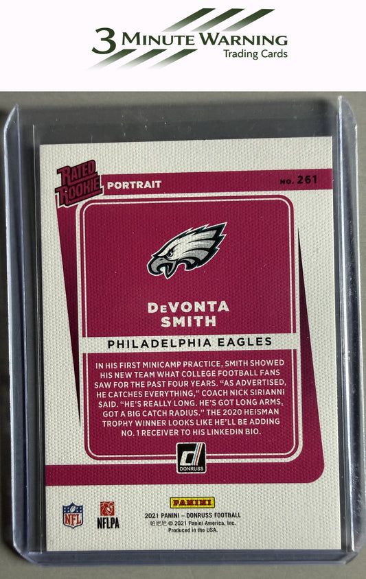 2021 Donruss #261 DeVonta Smith Rated Rookies Portrait