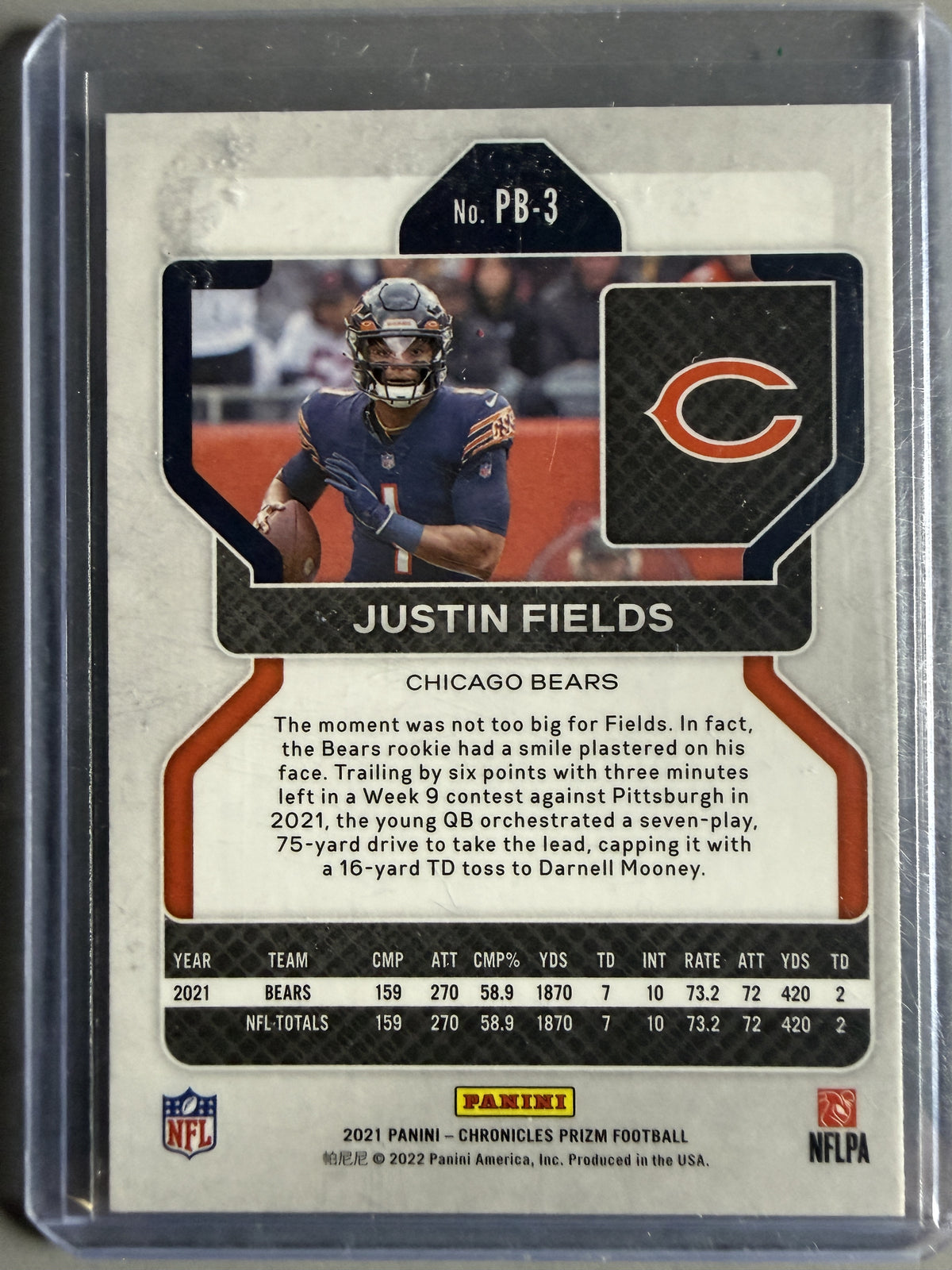2021 Panini Chronicles #PB-3 Justin Fields Prizm Black