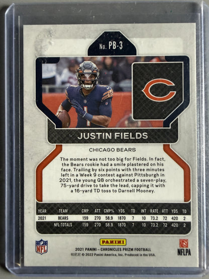 2021 Panini Chronicles #PB-3 Justin Fields Prizm Black