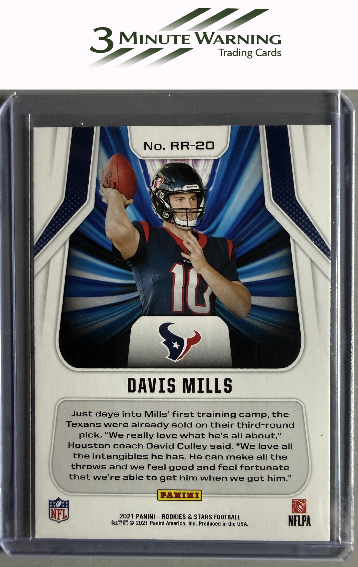 2021 Panini Rookies & Stars #RR-20 Davis Mills Rookie Rush