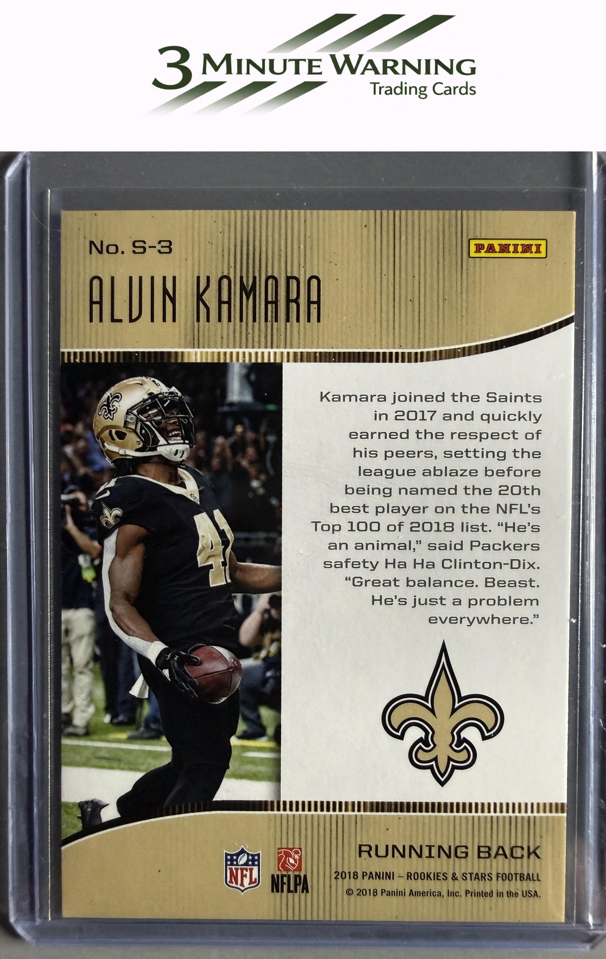 2018 Panini Rookies & Stars #S-3 Alvin Kamara Standing Ovation