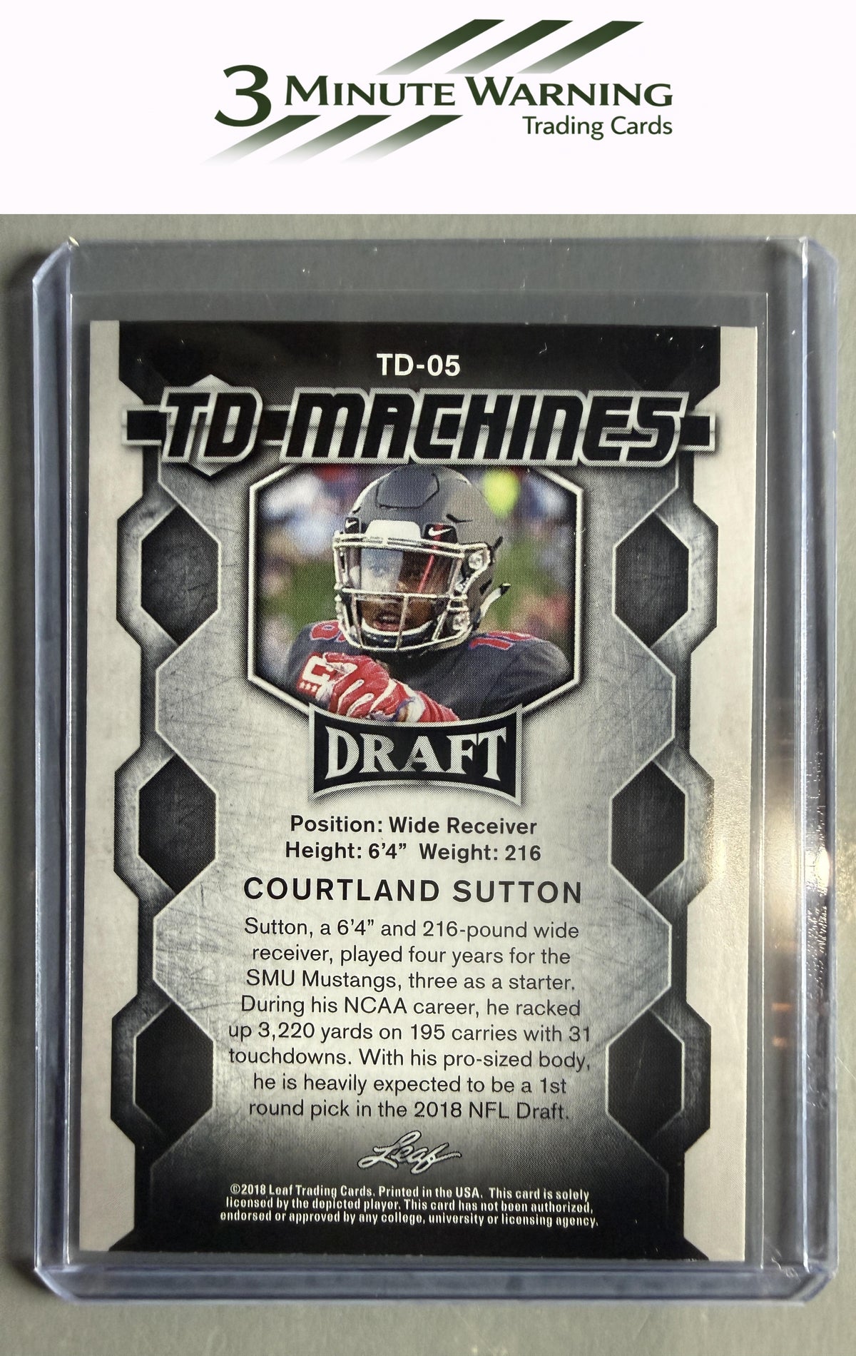 2018 Leaf Draft #TD-05 Courtland Sutton TD Machines