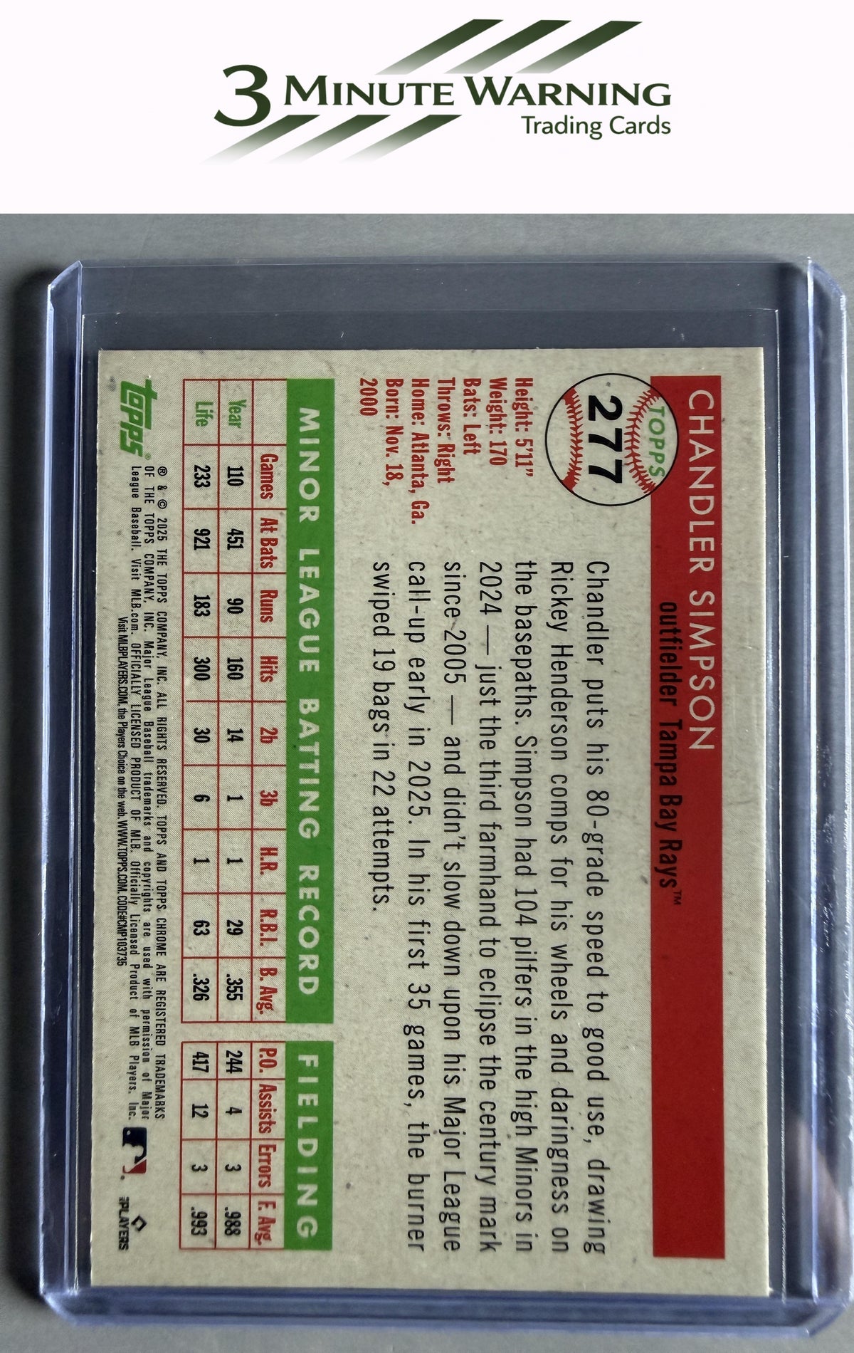 2025 Topps Chrome Platinum #277 Chandler Simpson