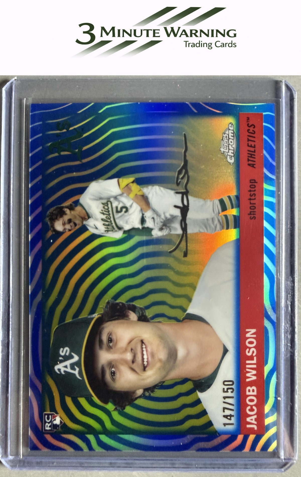 2025 Topps Chrome Platinum #283 Jacob Wilson Blue Vibrations Refractor #/150