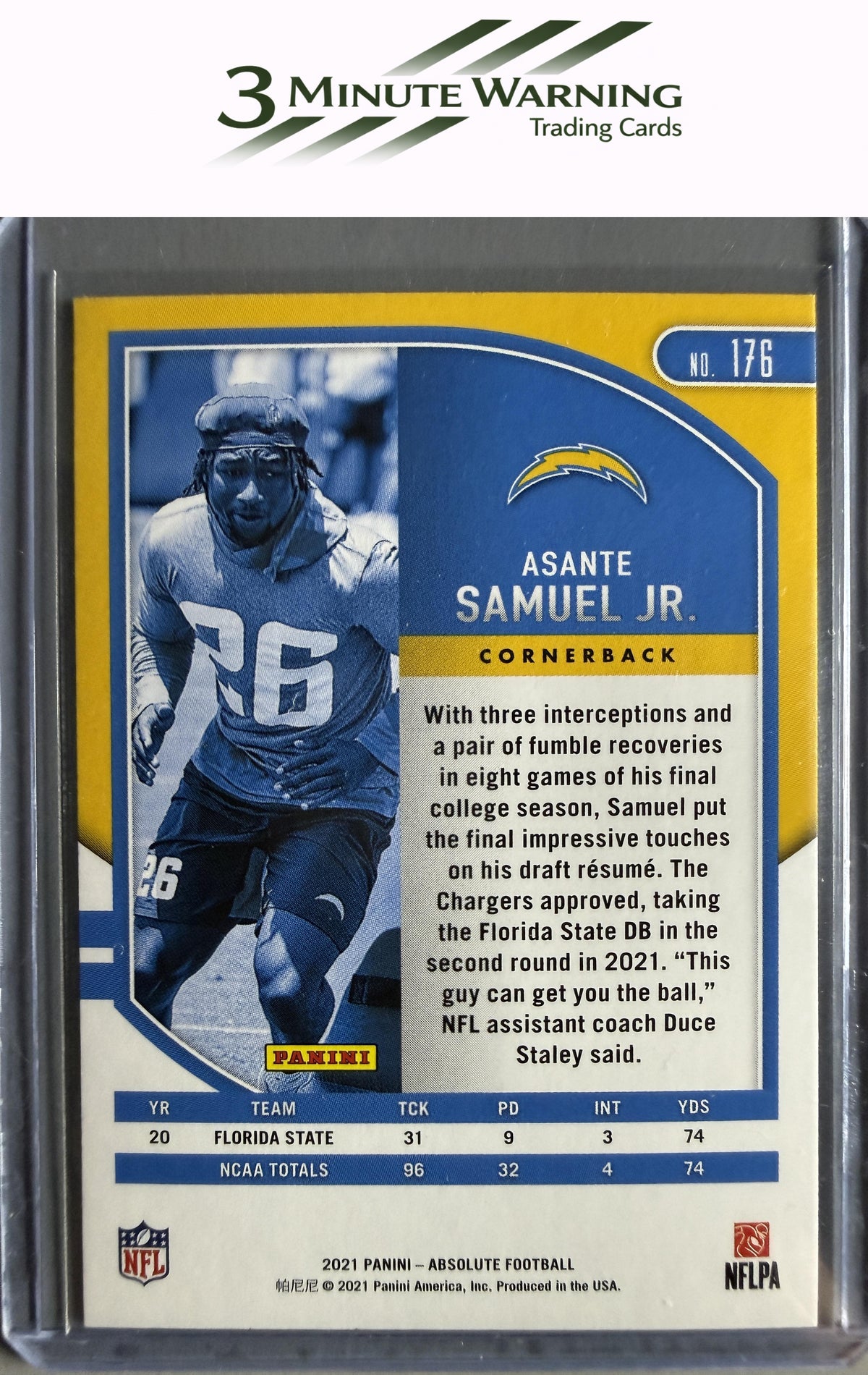 2021 Panini Absolute #176 Asante Samuel Jr. Retail