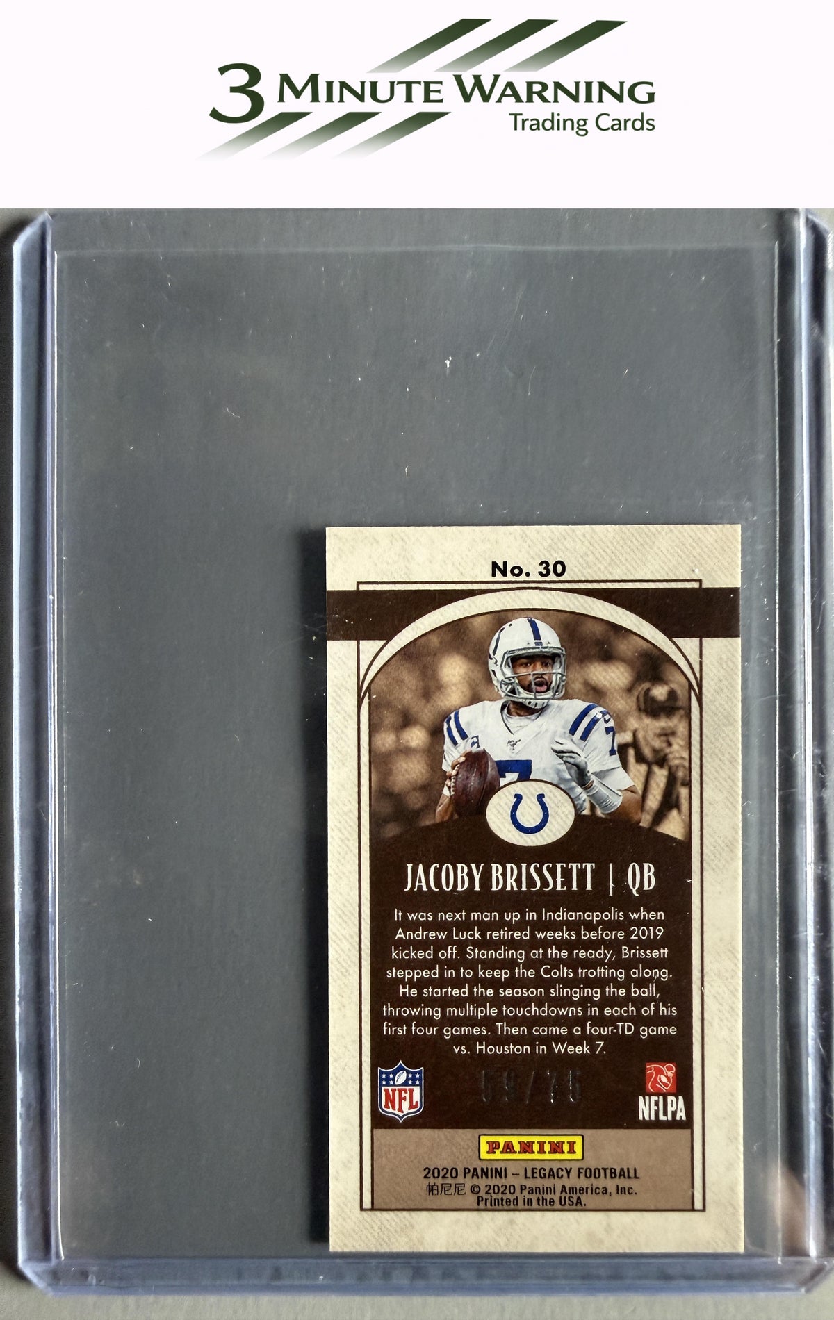 2020 Panini Legacy #30 Jacoby Brissett Premium Edition Mini Ruby #/75