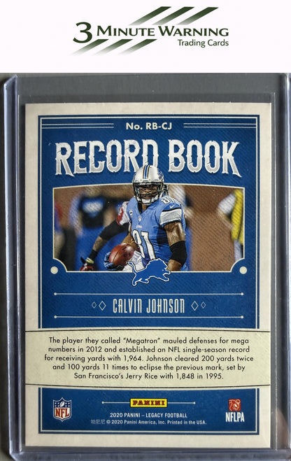 2020 Panini Legacy #RB-CJ Calvin Johnson Record Book