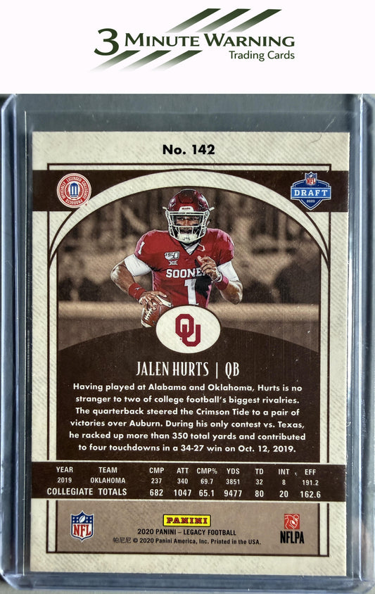 2020 Panini Legacy #142 Jalen Hurts Rookies Premium Edition