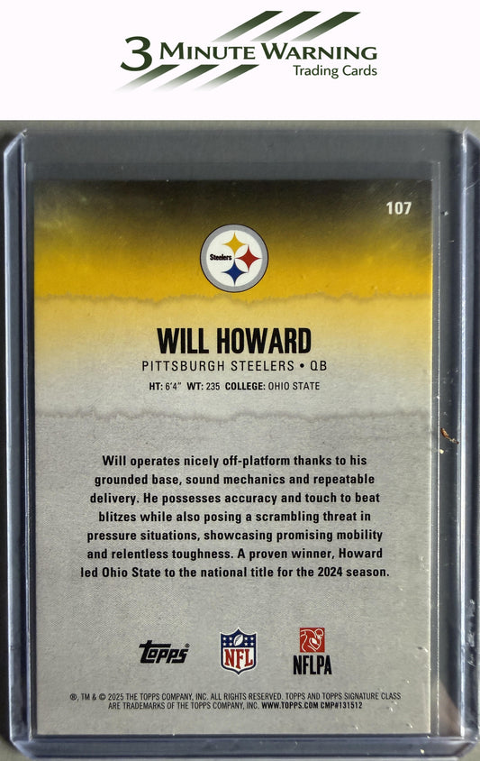 2025 Topps Signature Class #107 Will Howard Red & Black