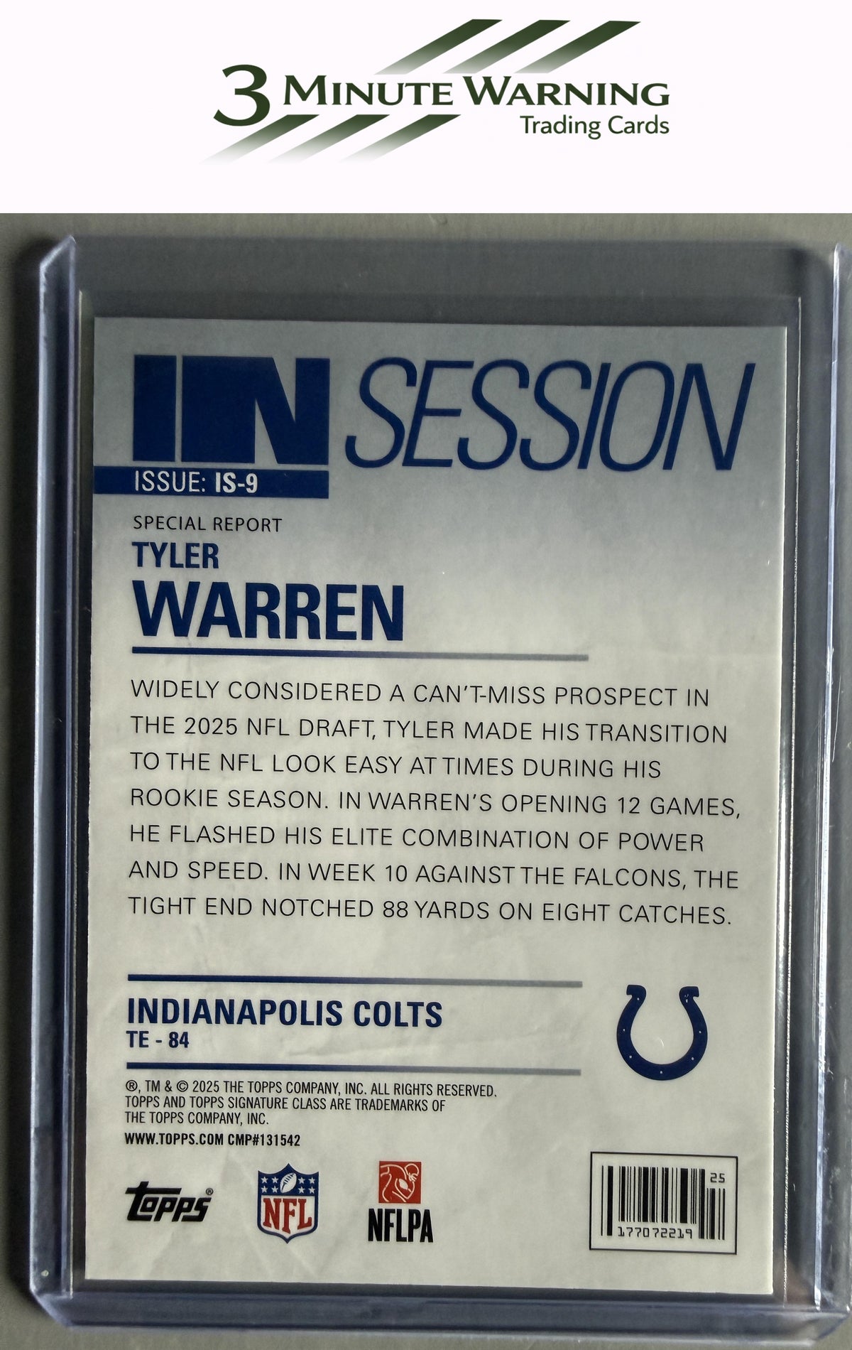 2025 Topps Signature Class #IS-9 Tyler Warren In Session