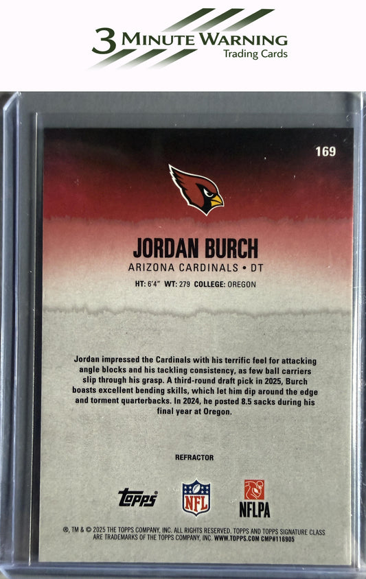 2025 Topps Signature Class #169 Jordan Burch Chrome Refractor