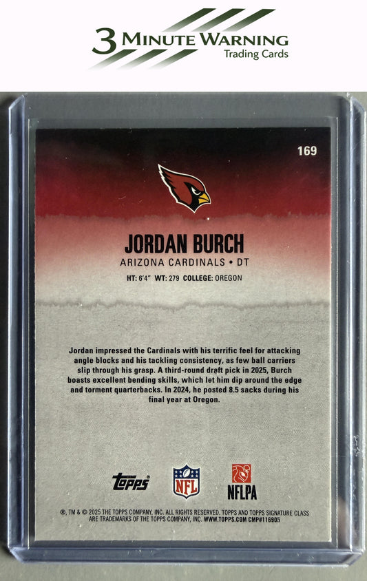 2025 Topps Signature Class #169 Jordan Burch Chrome Green Refractor #/150