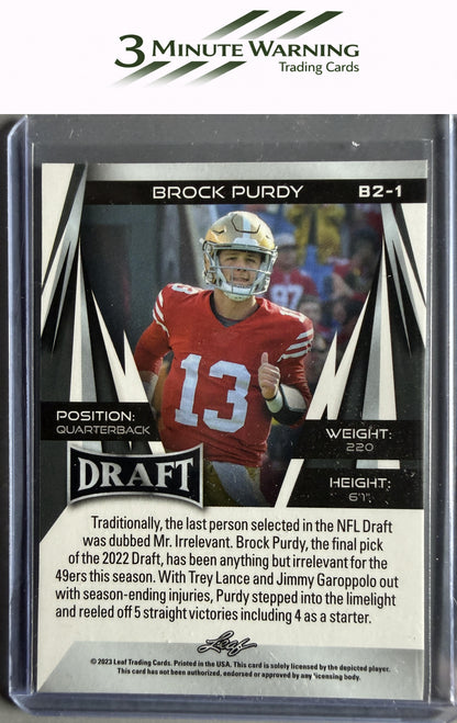 2023 Leaf Draft #B2-1 Brock Purdy Base V2