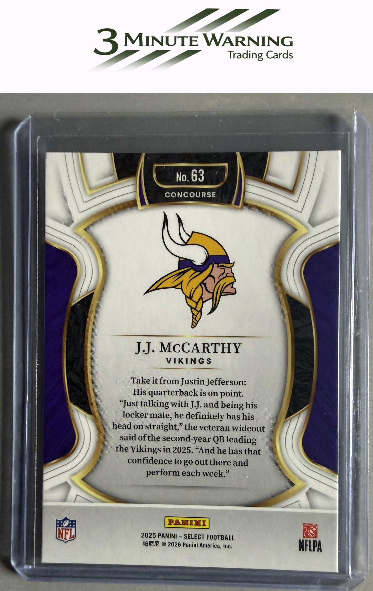 2025 Panini Select #63 J.J. McCarthy