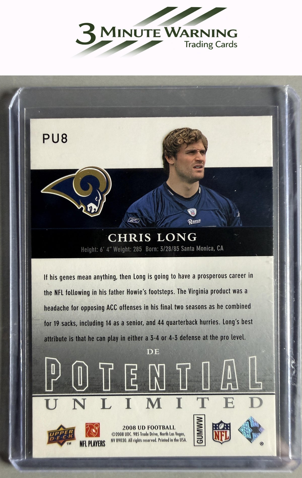 2008 Upper Deck #PU8 Chris Long Potential Unlimited