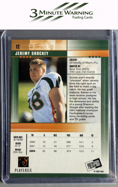2002 Press Pass JE #FD12 Jeremy Shockey First Down