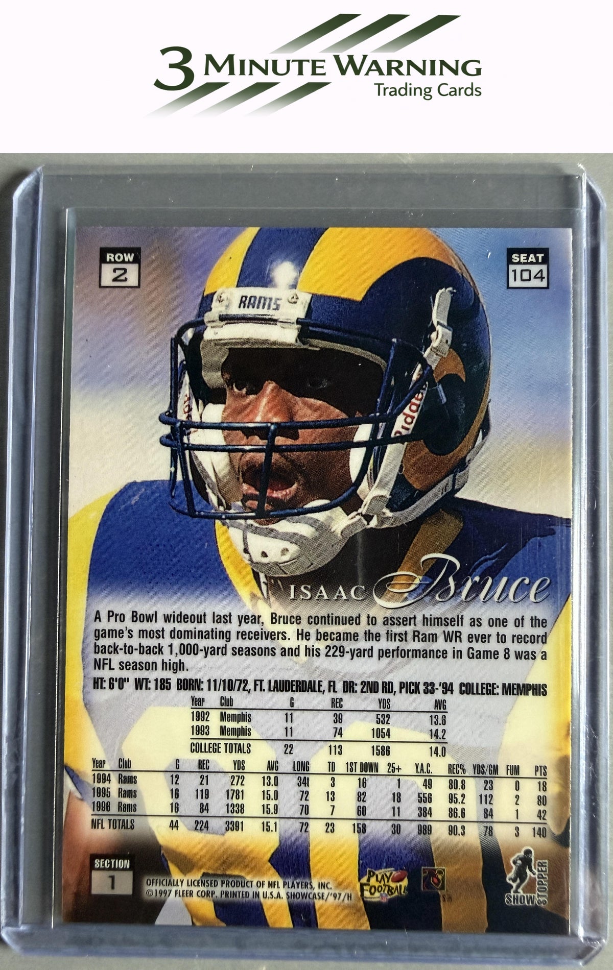 1997 Flair Showcase #104 Isaac Bruce
