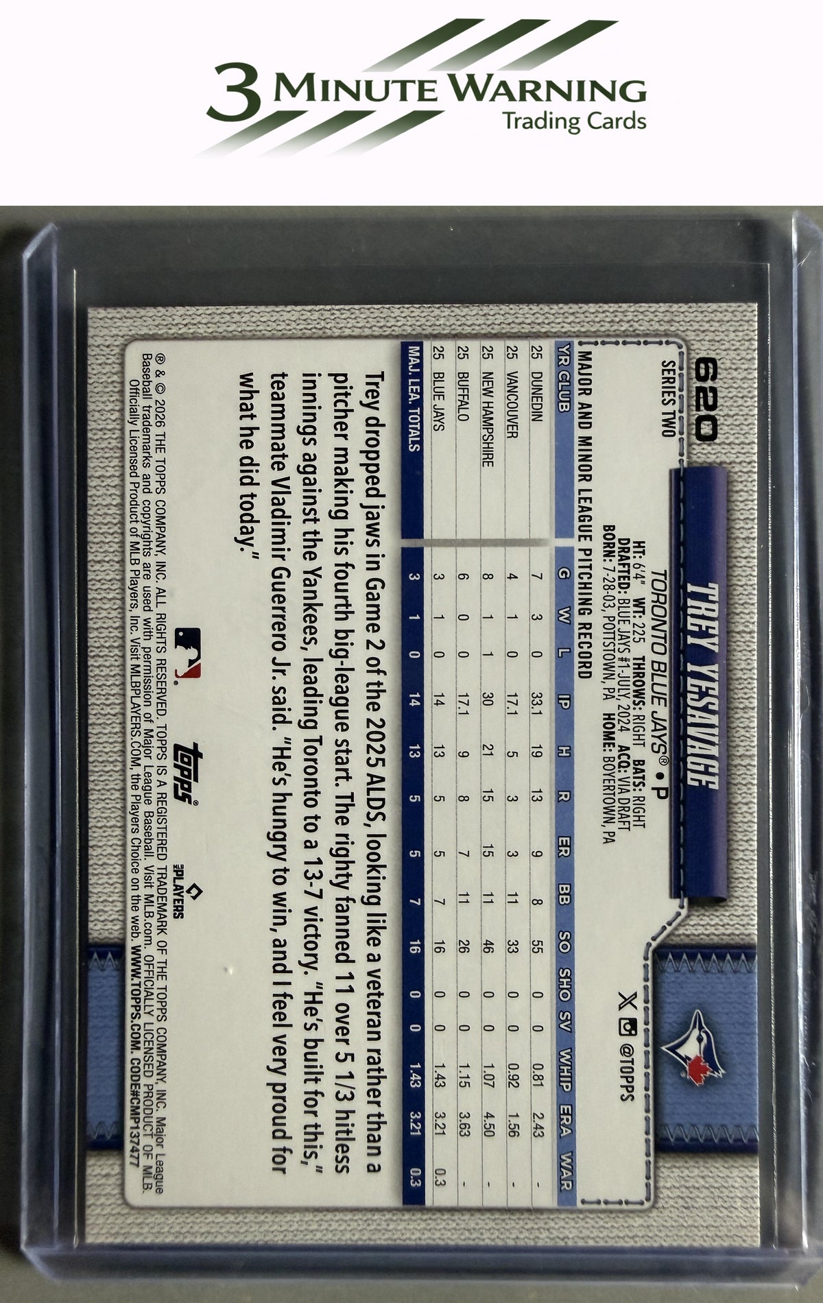 2026 Topps #620 Trey Yesavage