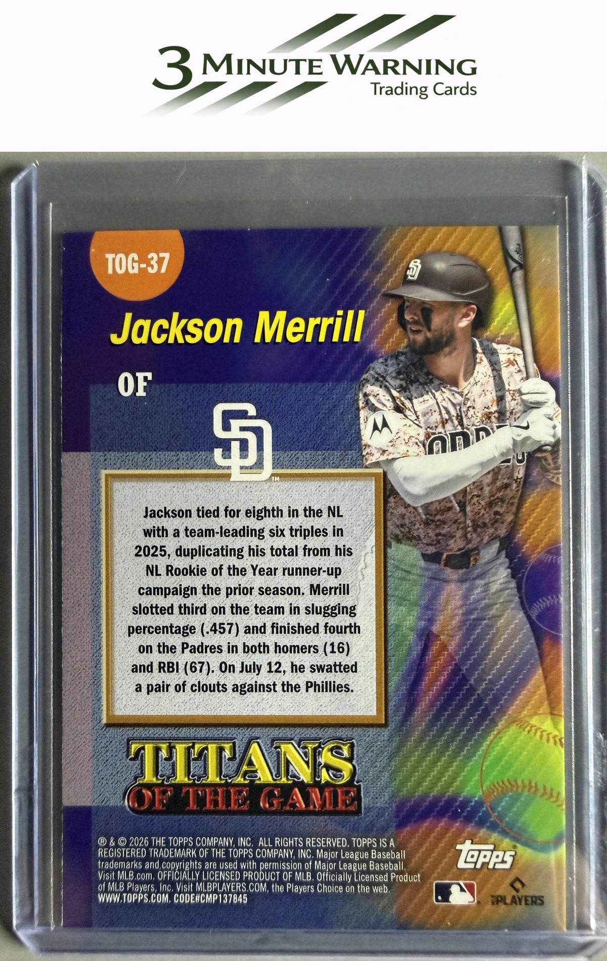 2026 Topps #TOG-37 Jackson Merrill Titans of the Game