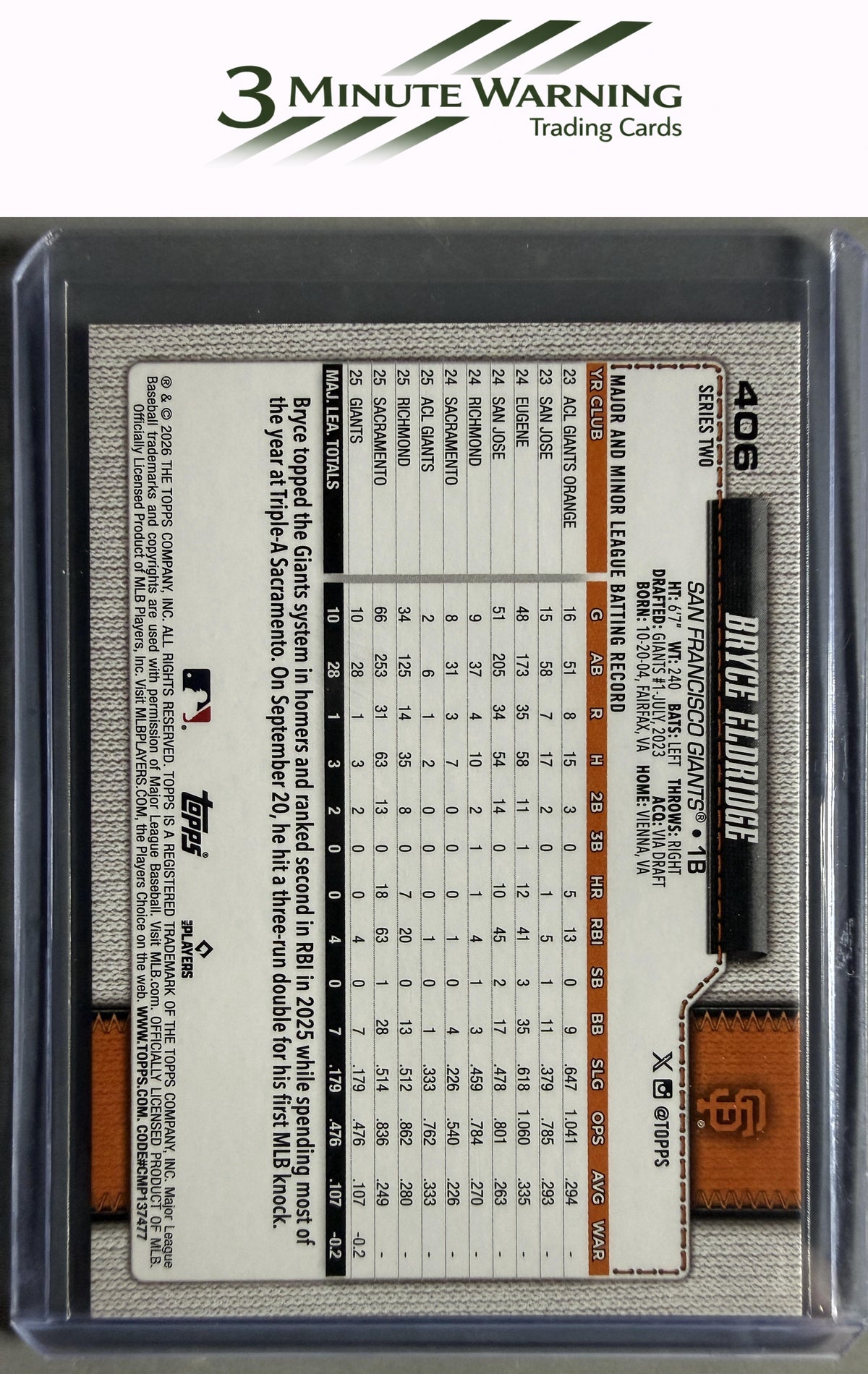 2026 Topps #406 Bryce Eldridge