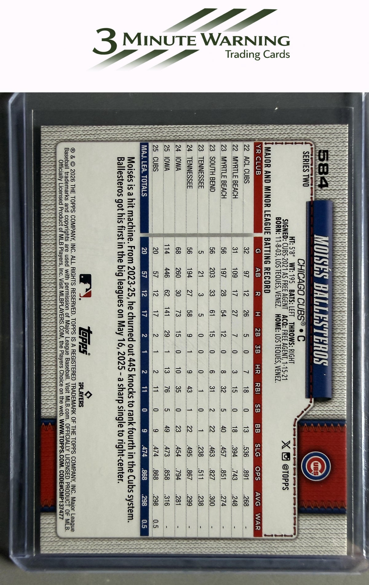 2026 Topps #584 Moisés Ballesteros