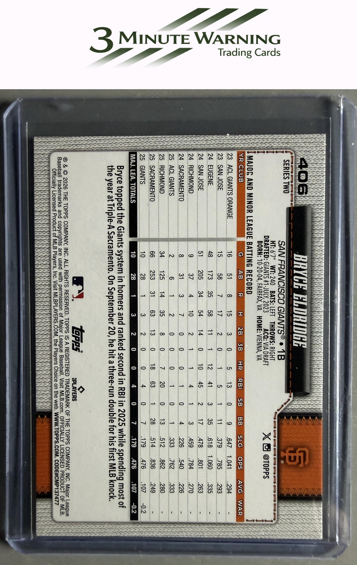 2026 Topps #406 Bryce Eldridge