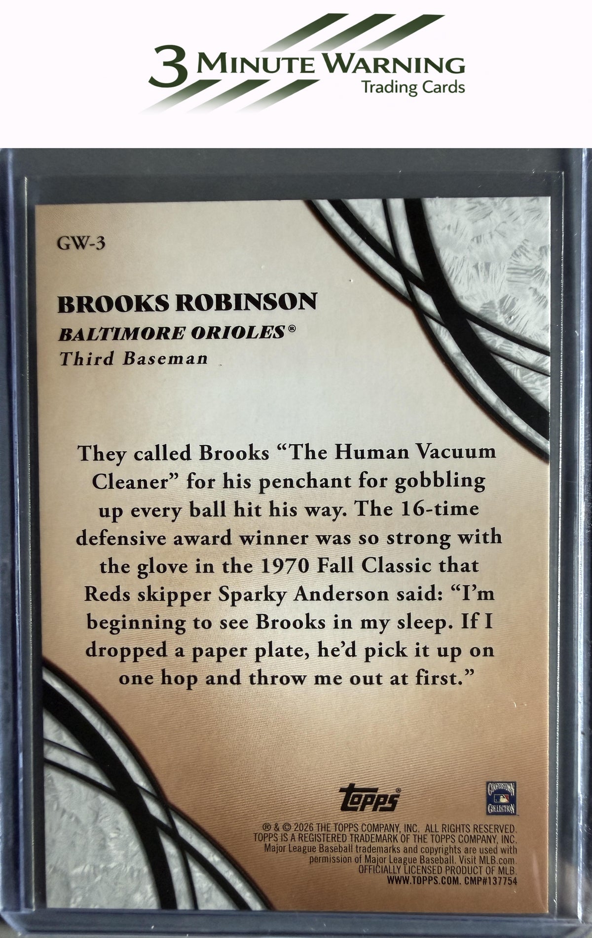 2026 Topps #GW-3 Brooks Robinson Glove Work
