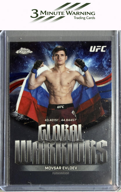 2026 Topps Chrome UFC #GW-12 Movsar Evloev Global Warriors