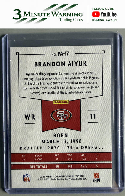 2020 Panini Chronicles #PA-17 Brandon Aiyuk Panini