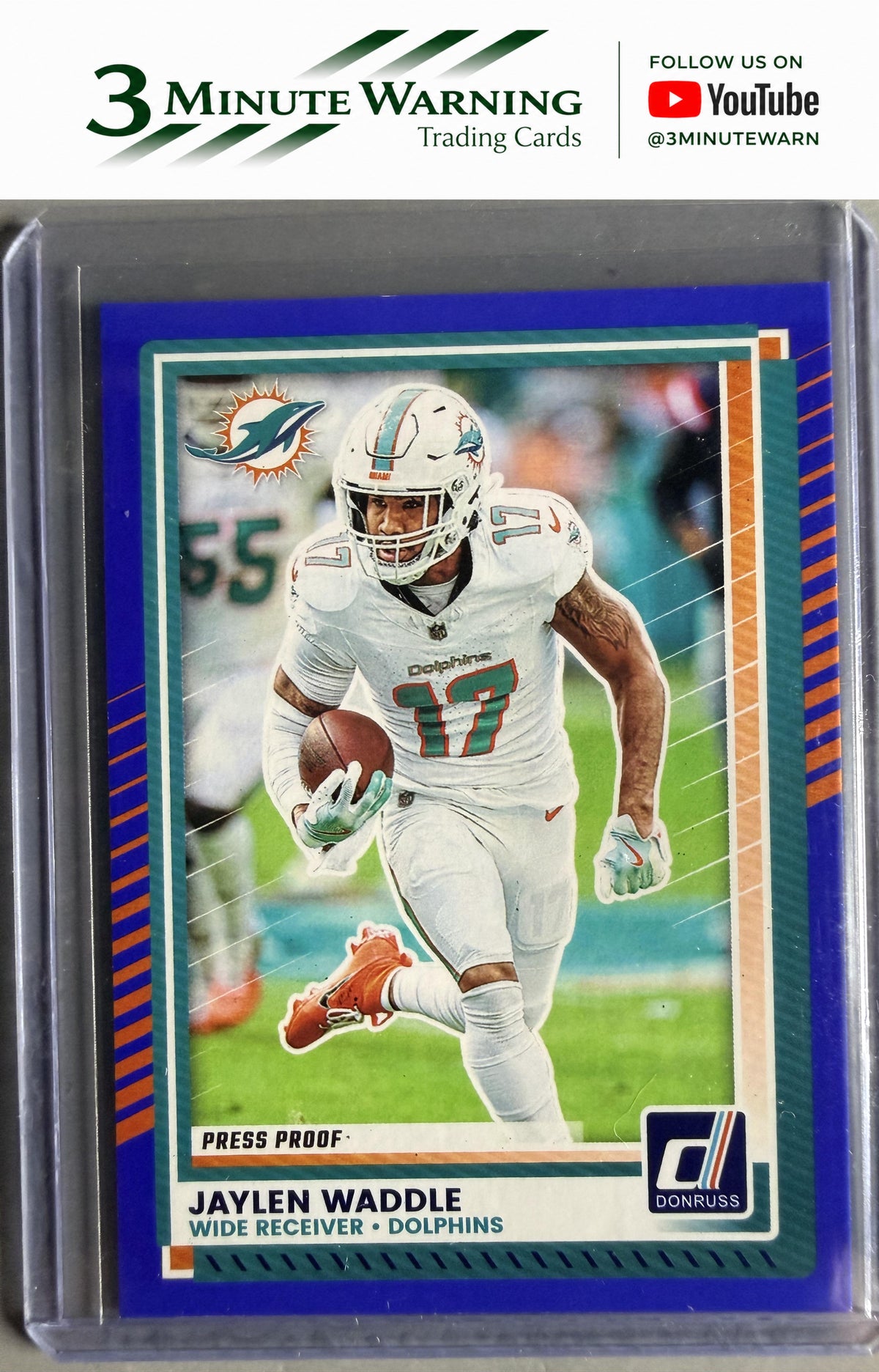 2025 Donruss #233 Jaylen Waddle Press Proofs Blue