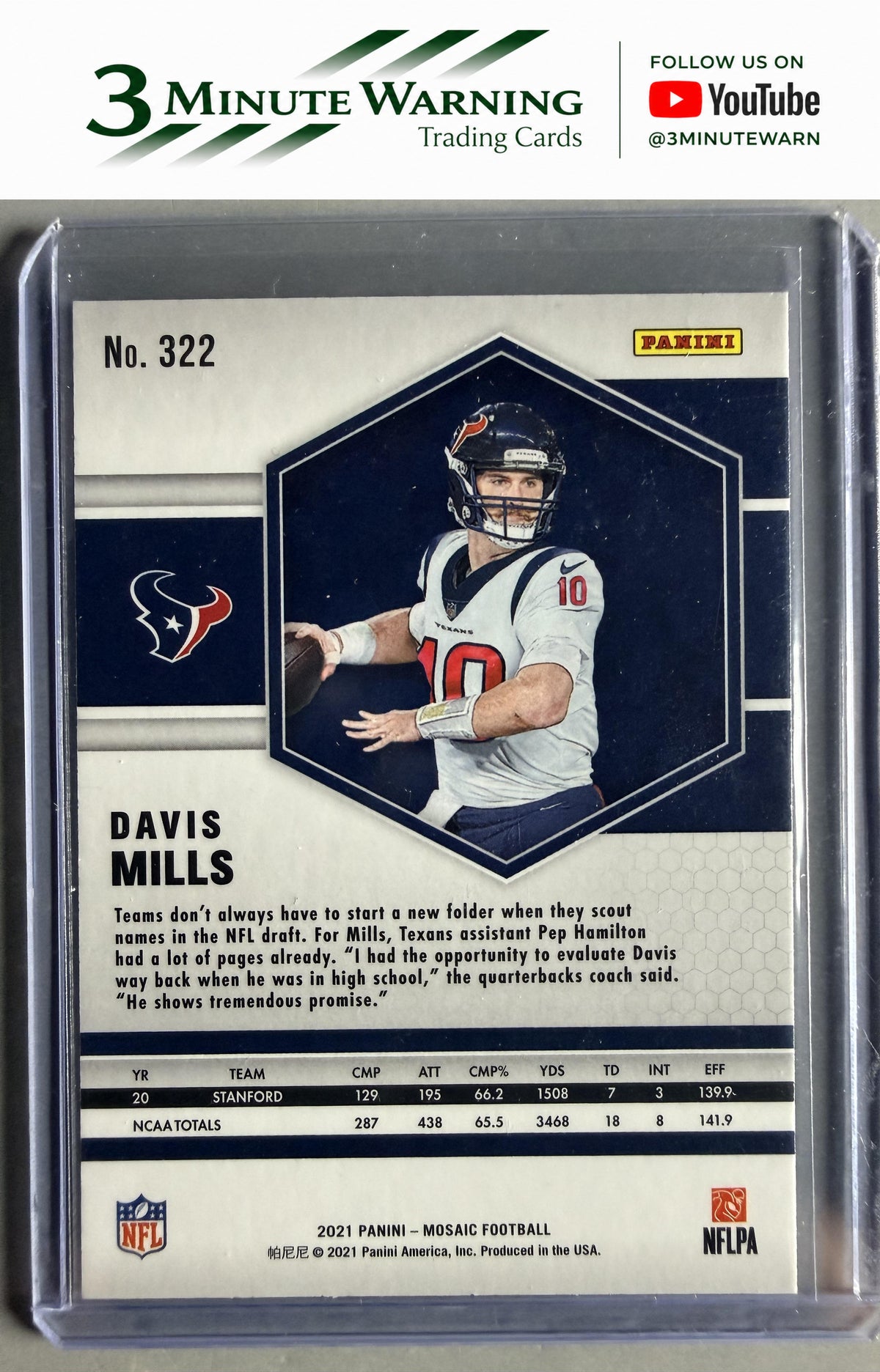 2021 Panini Mosaic #322 Davis Mills