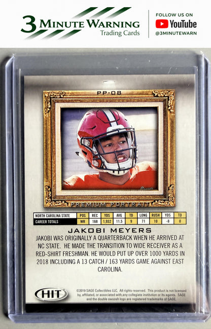 2019 SAGE HIT #PP-08 Jakobi Meyers Premium Portrait