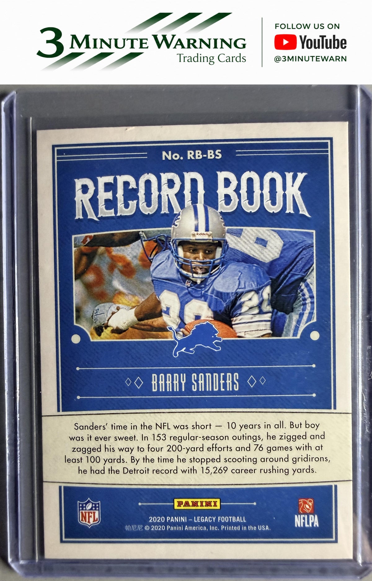 2020 Panini Legacy #RB-BS Barry Sanders Record Book