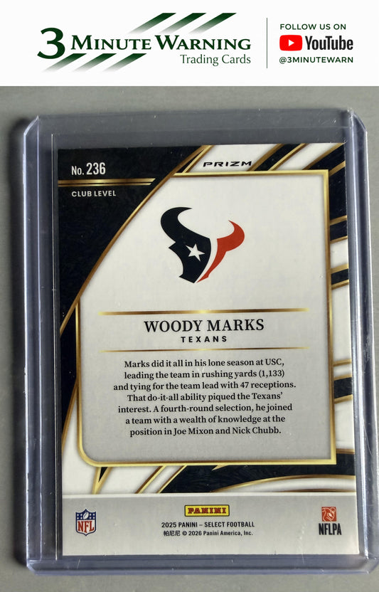 2025 Panini Select #236 Woody Marks Green and Yellow Prizm Shock