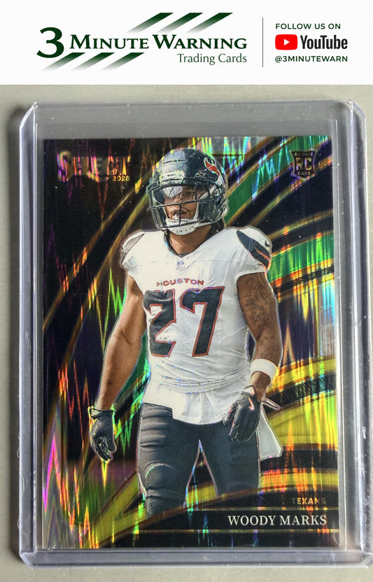 2025 Panini Select #236 Woody Marks Green and Yellow Prizm Shock