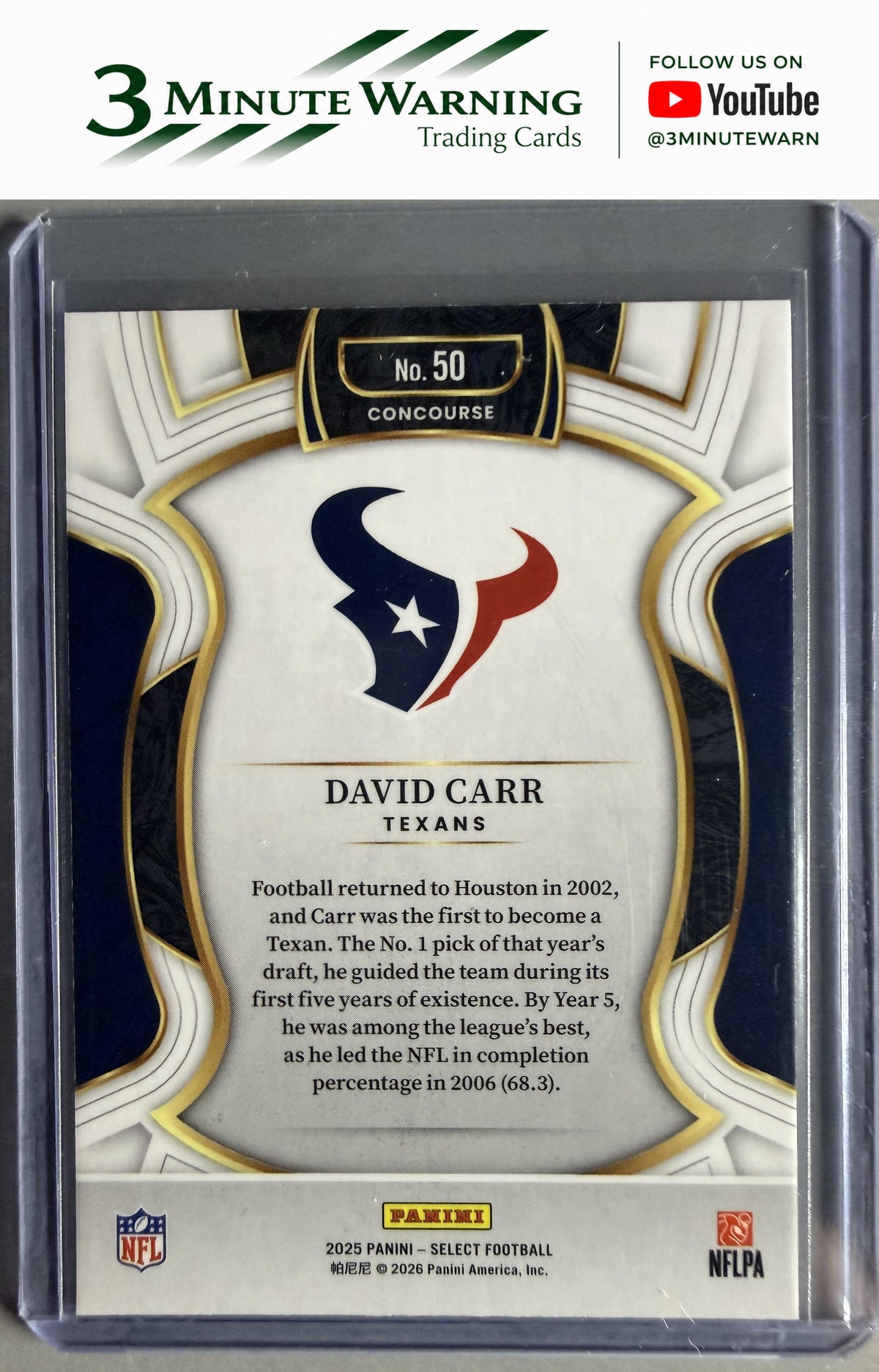 2025 Panini Select #50 David Carr