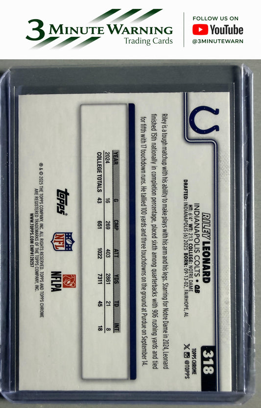 2025 Topps Chrome #318 Riley Leonard