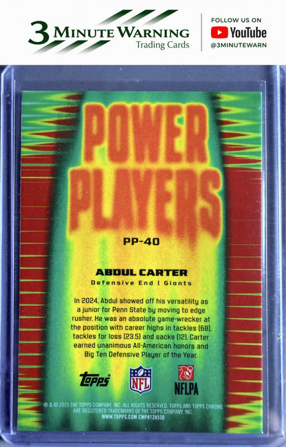 2025 Topps Chrome #PP-40 Abdul Carter Power Players