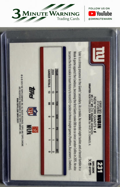 2025 Topps Chrome #231 Tyler Nubin