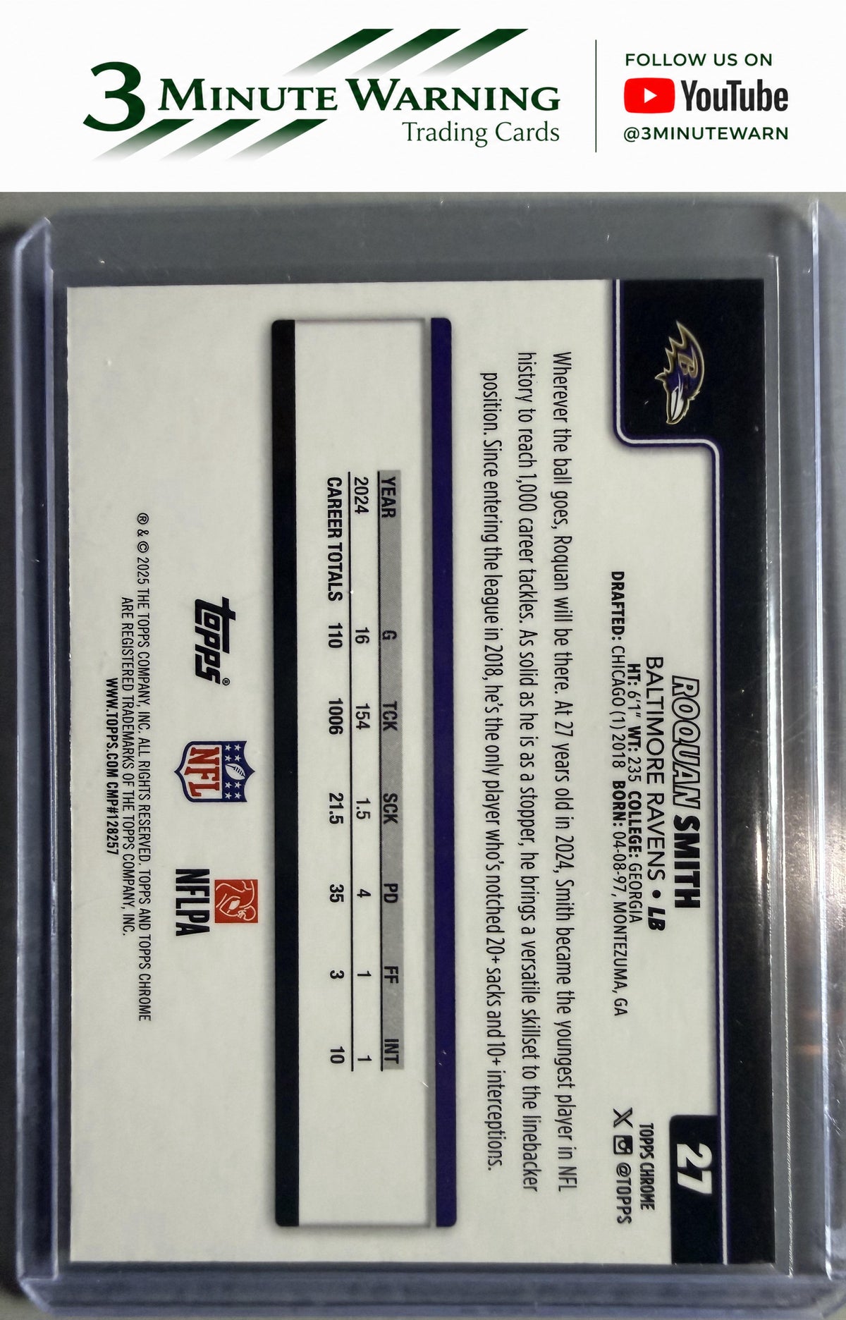2025 Topps Chrome #27 Roquan Smith