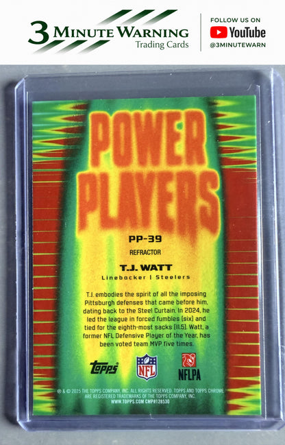 2025 Topps Chrome #PP-39 T.J. Watt Power Players Refractor